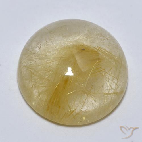 8.11ct 天然 アーシーイエロー ルチルクォーツ, ラウンド, 透明