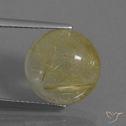 7.13ct 天然 トスカーナイエロー ルチルクォーツ, ラウンド, 透明