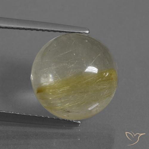 8.61ct 天然 アーシーイエロー ルチルクォーツ, ラウンド, 透明