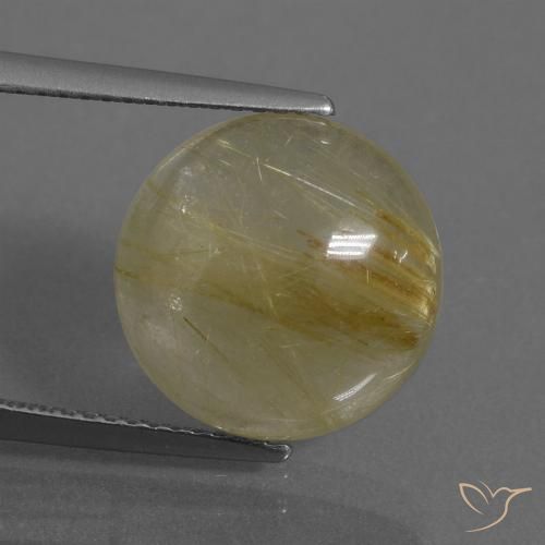 7.33ct 天然 アーシーイエロー ルチルクォーツ, ラウンド, 透明