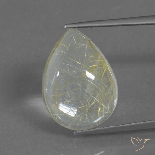 10.33ct 天然 バナナイエロー ルチルクォーツ, 洋梨の形, 透明