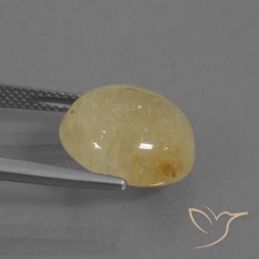 9.40カラットの天然薄いイエロールチルクォーツ、ラウンド、透明