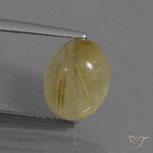 3.06ct 天然 薄いイエロー ルチルクォーツ, 楕円形, 透明