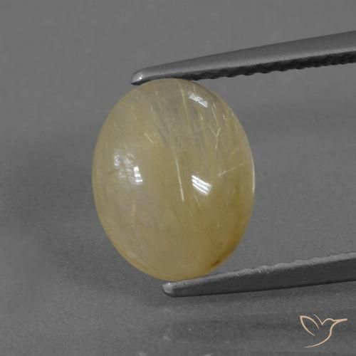 2.92ct 天然 薄いディジョンイエロー ルチルクォーツ, 楕円形, 透明