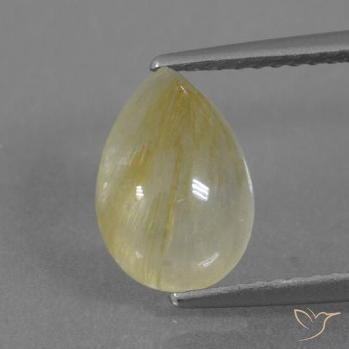 2.81ct 天然 アーシーイエロー ルチルクォーツ, 洋梨の形, 透明