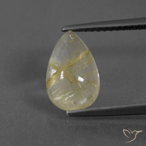 2.61ct 天然 アーシーイエロー ルチルクォーツ, 洋梨の形, 透明
