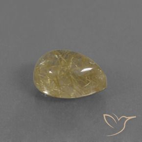2.94カラットの天然ウォームイエロールチルクォーツ、洋梨の形、透明