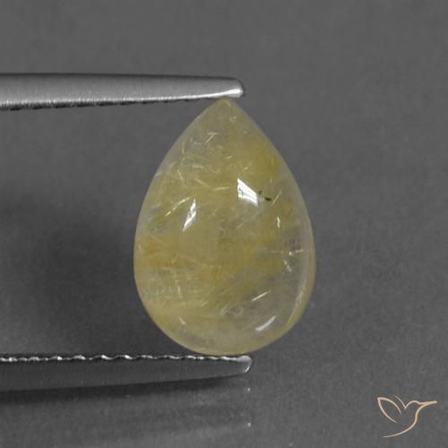2.36ct 天然 ライトイエロー ルチルクォーツ, 洋梨の形, 透明