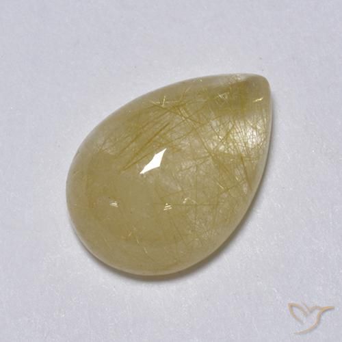 2.05ct 天然 アーシーイエロー ルチルクォーツ, 洋梨の形, 透明