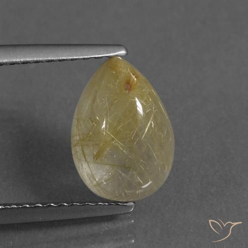 2.72ct 天然 トスカーナイエロー ルチルクォーツ, 洋梨の形, 透明