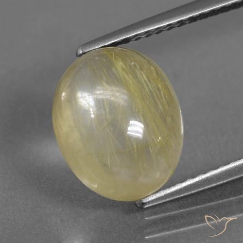 4.85ct 天然 薄いアーシーイエロー ルチルクォーツ, 楕円形, 透明