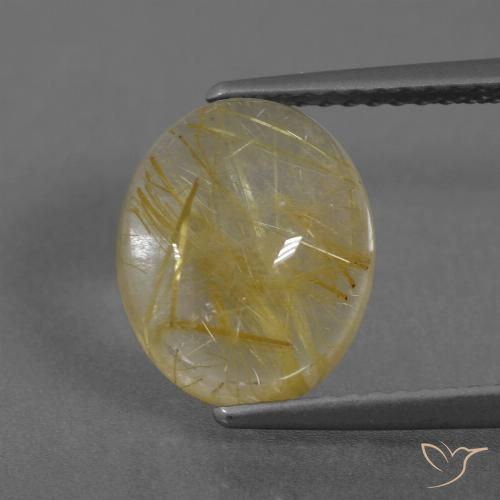 4.15ct 天然 トスカーナイエロー ルチルクォーツ, 楕円形, 透明
