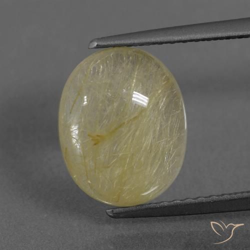 3.55ct 天然 非常に薄いディジョンイエロー ルチルクォーツ, 楕円形, 透明