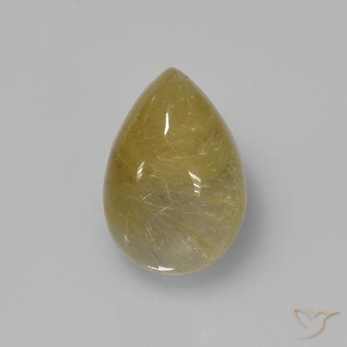 2.14ct 天然 アーシーイエロー ルチルクォーツ, 洋梨の形, 透明