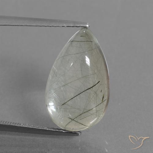 9.20ct 天然 包含付きでクリア ルチルクォーツ, 洋梨の形, 透明