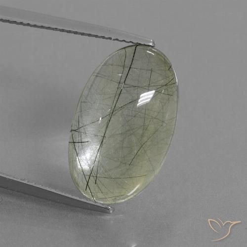 10.99ct 天然 ライトグリーン ルチルクォーツ, 楕円形, 透明