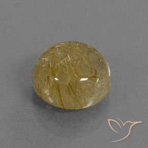 5.64カラットの天然非常に薄いゴールデンブラウンルチルクォーツ、ラウンド、透明