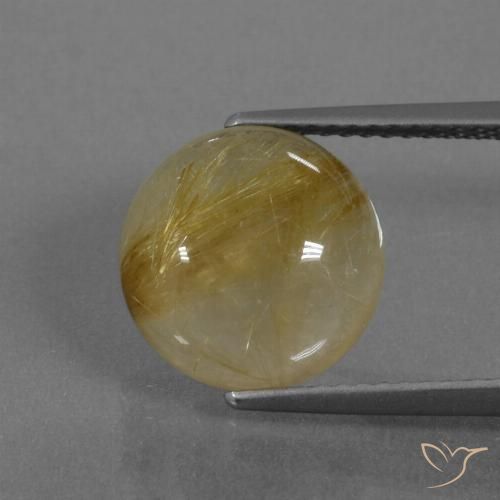 5.40ct 天然 アーシーイエロー ルチルクォーツ, ラウンド, 透明