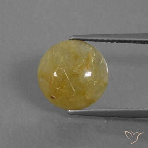 4.30ct 天然 ディジョンイエロー ルチルクォーツ, ラウンド, 半透明