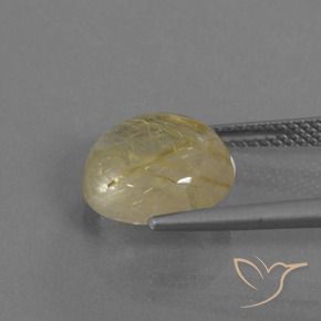 4.56カラットの天然薄いイエロールチルクォーツ、ラウンド、透明