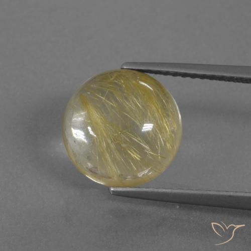 4.55ct 天然 アーシーイエロー ルチルクォーツ, ラウンド, 透明