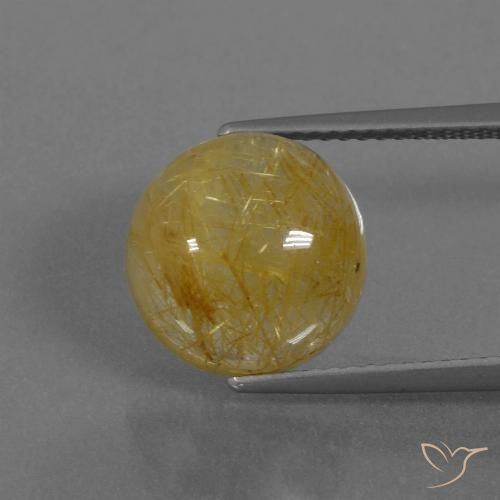 6.61ct 天然 ディジョンイエロー ルチルクォーツ, ラウンド, 半透明