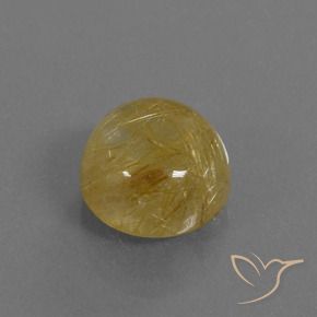 6.61カラットの天然ディジョンイエロールチルクォーツ、ラウンド、半透明