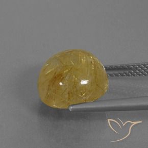 6.61カラットの天然ディジョンイエロールチルクォーツ、ラウンド、半透明