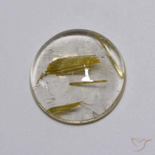 3.54ct 天然 ライトイエロー ルチルクォーツ, ラウンド, 透明