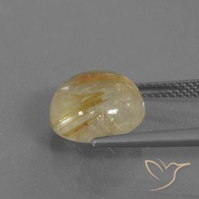 5.53カラットの天然ウォームブラウンルチルクォーツ、ラウンド、透明