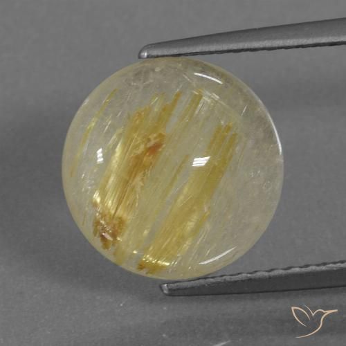 4.40ct 天然 アーシーイエロー ルチルクォーツ, ラウンド, 透明
