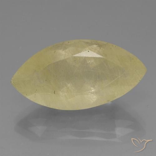 17.15ct 天然 非常に薄いディジョンイエロー ルチルクォーツ, マーキーズ, 透明