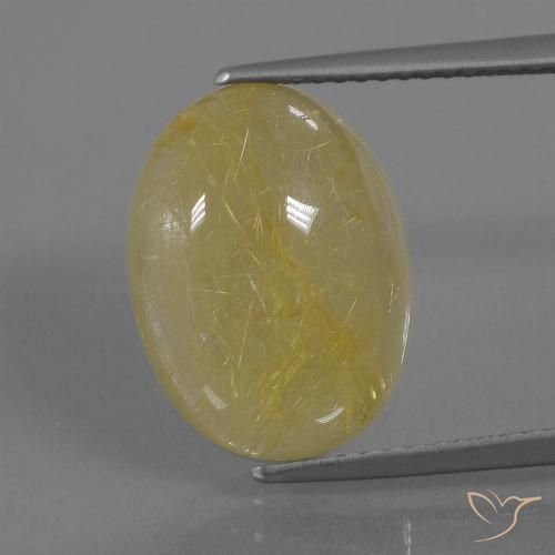 7.56ct 天然 黄色がかったゴールド ルチルクォーツ, 楕円形, 半透明