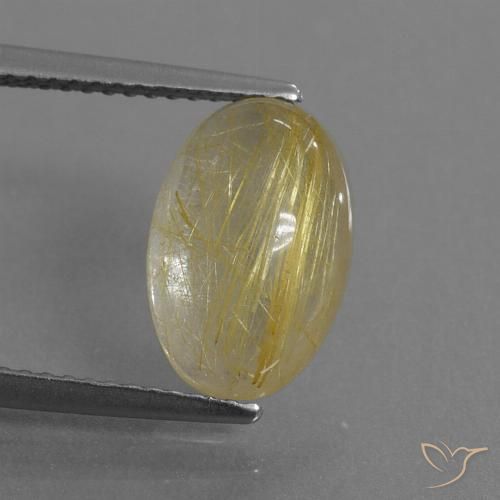 3.91ct 天然 アーシーイエロー ルチルクォーツ, 楕円形, 透明