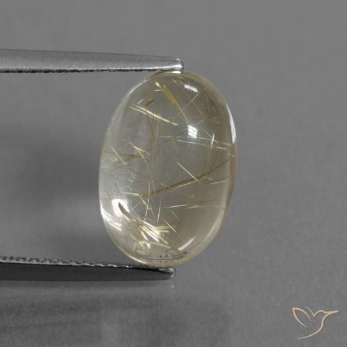 5.41ct 天然 薄いイエロー ルチルクォーツ, 楕円形, 透明