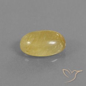 3.53カラットの天然薄いイエロールチルクォーツ、楕円形、透明