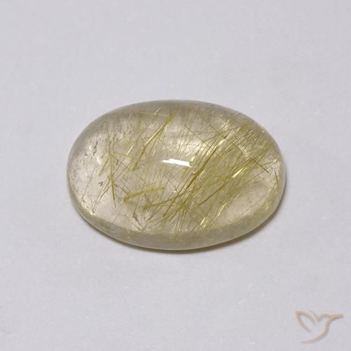 4.97ct 天然 ライトイエロー ルチルクォーツ, 楕円形, 透明