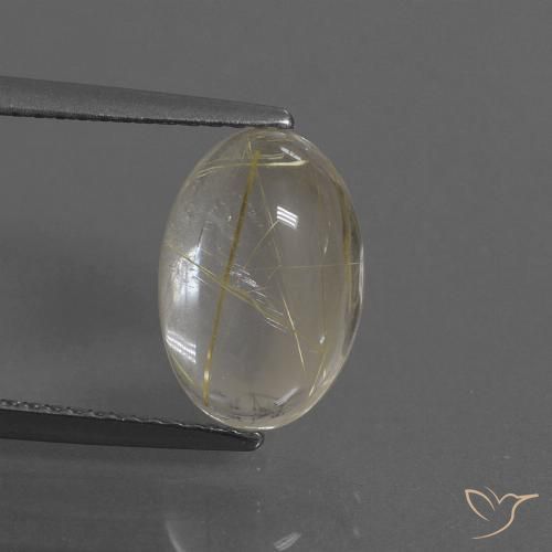 3.27ct 天然 非常に薄いゴールデンブラウン ルチルクォーツ, 楕円形, 透明