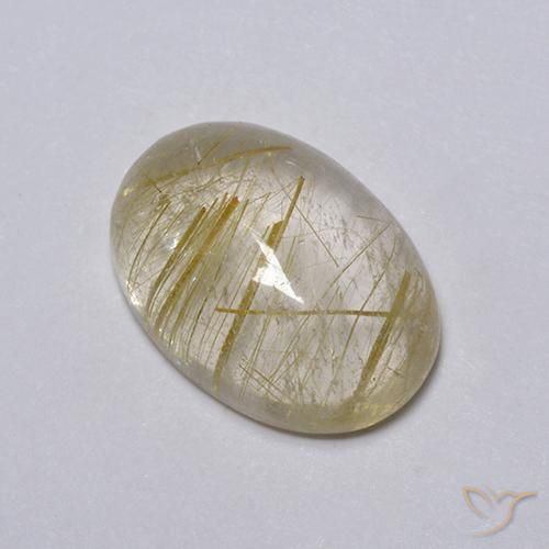 5.25ct 天然 非常に薄いゴールデンブラウン ルチルクォーツ, 楕円形, 透明