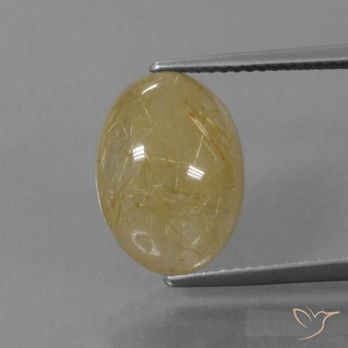 5.66ct 天然 ディジョンイエロー ルチルクォーツ, 楕円形, 透明