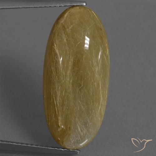 12.34ct 天然 ミディアムイエロー ルチルクォーツ, 楕円形, 半透明