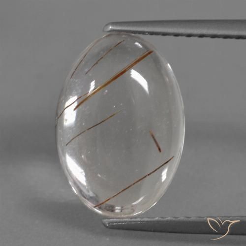 3.45ct 天然 銅でクリア ルチルクォーツ, 楕円形, 透明
