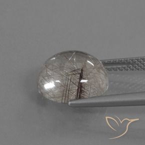 5.09カラットの天然ライトブラウンルチルクォーツ、ラウンドカット、透明