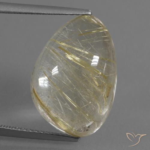 12.10ct 天然 ライトイエロー ルチルクォーツ, ファンシー, 透明
