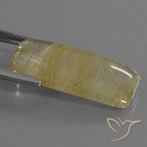 10.78カラットの天然ライトイエロールチルクォーツ、クッション、透明