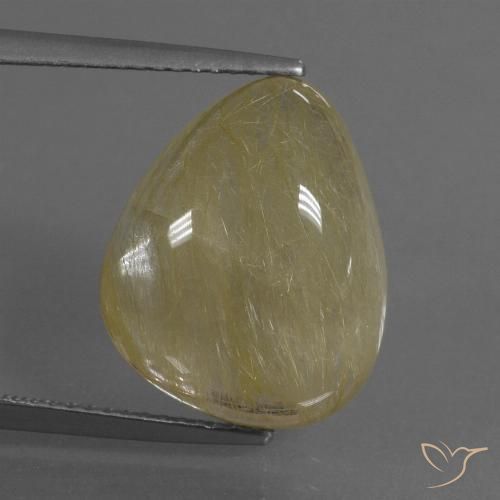 10.83ct 天然 ライトイエロー ルチルクォーツ, 洋梨の形, 半透明