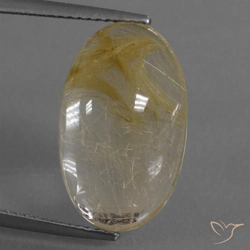 8.65ct 天然 ウォームイエロー ルチルクォーツ, 楕円形, 透明