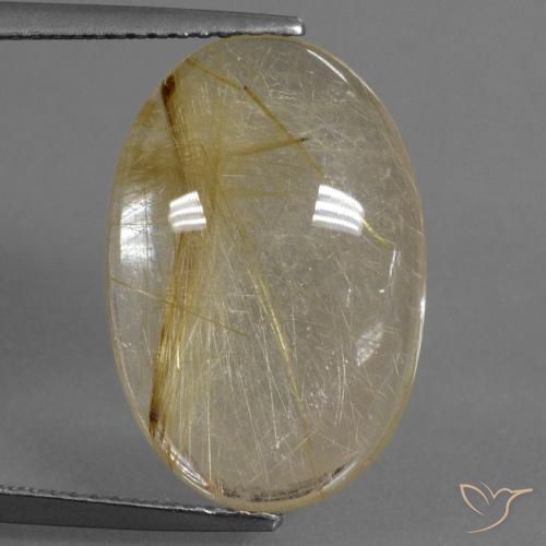 10.01ct 天然 ディジョンイエロー ルチルクォーツ, 楕円形, 透明