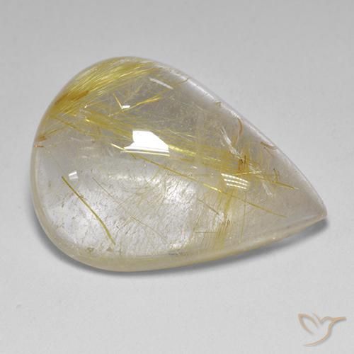 12.23ct 天然 アーシーイエロー ルチルクォーツ, 洋梨の形, 透明