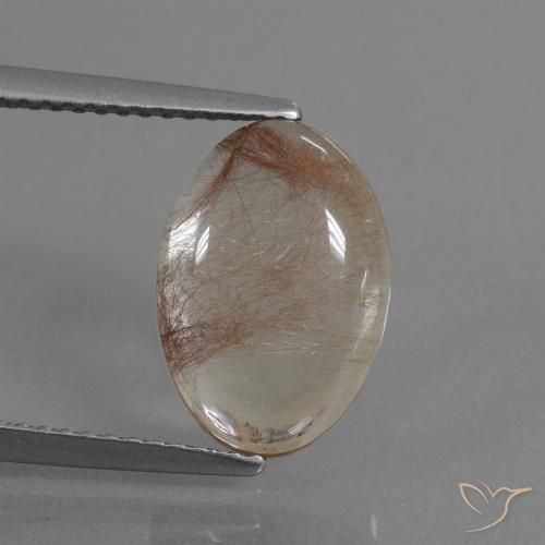 3.64ct 天然 銅でクリア ルチルクォーツ, 楕円形, 透明
